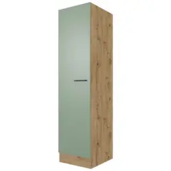 Geschirrschrank 50/200/57 cm in Gr&uuml;n, Eiche Artisan