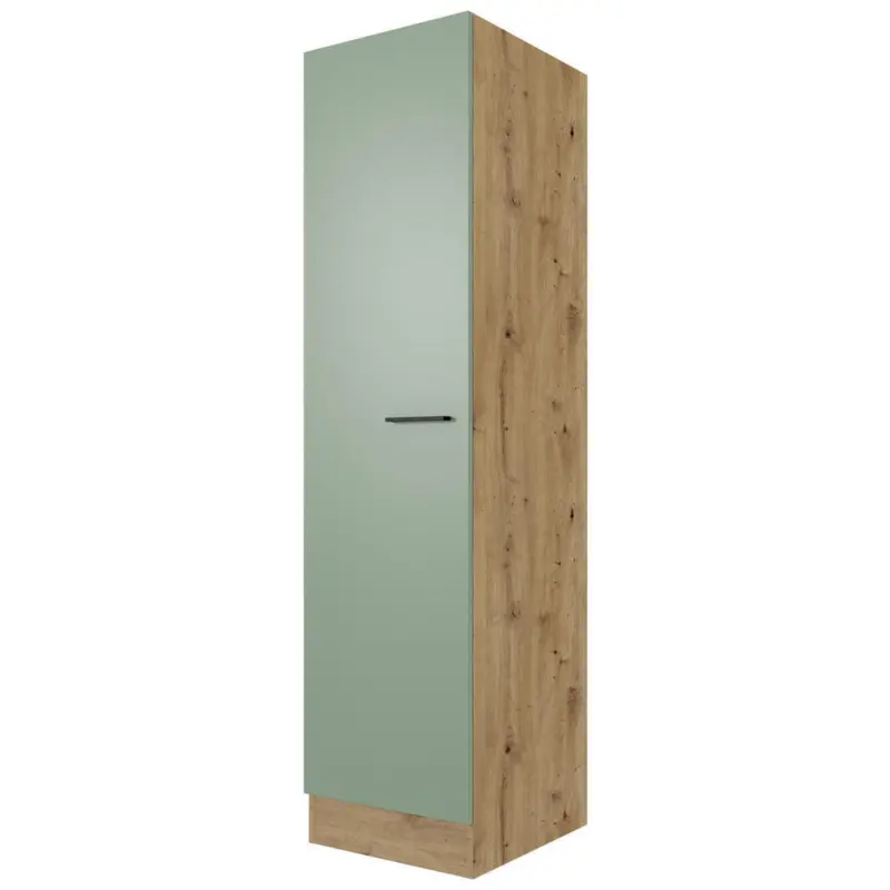 Geschirrschrank 50/200/57 cm in Gr&uuml;n, Eiche Artisan