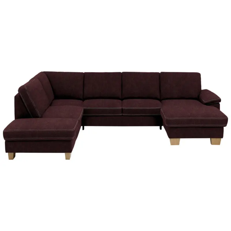 Wohnlandschaft in Mikrofaser Weinrot