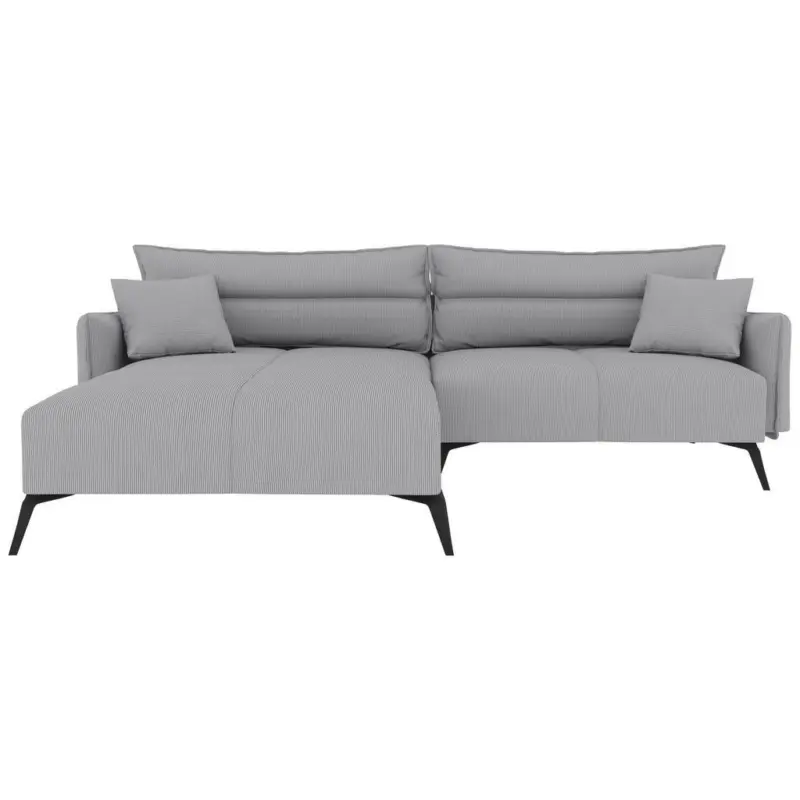 Ecksofa in Cord Hellgrau 180/253 cm