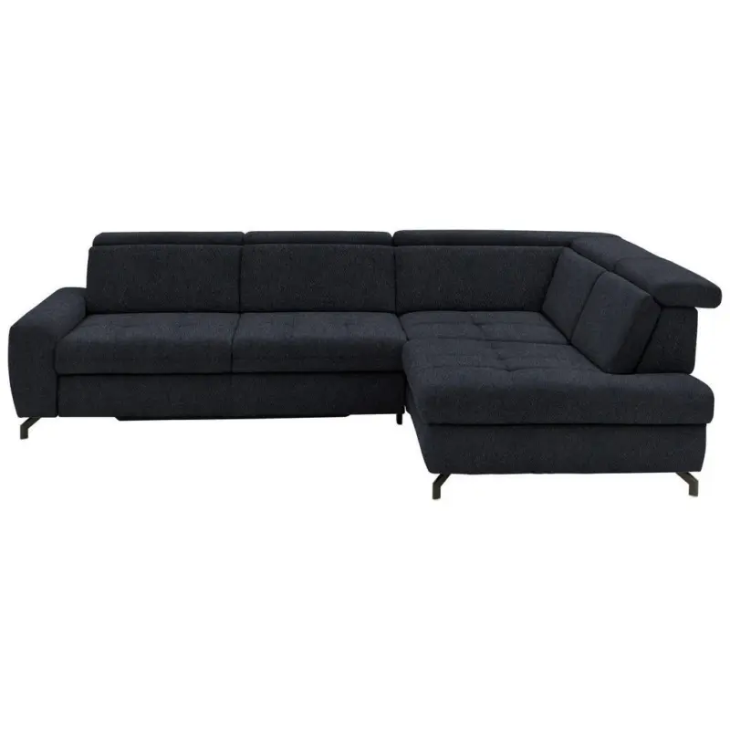 Ecksofa in Chenille Schwarz 310/220 cm