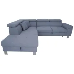 Ecksofa in Webstoff Blau