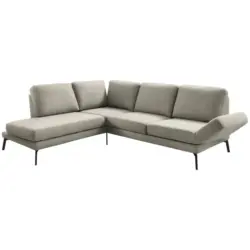 Ecksofa in Mikrofaser Olivgr&uuml;n 207-223/250-288 cm