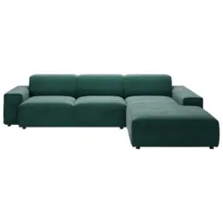 Ecksofa 9125 in Cord Dunkelgr&uuml;n 300/189 cm