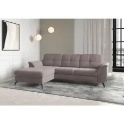Ecksofa Zora E in Flachgewebe Taupe 164/262 cm