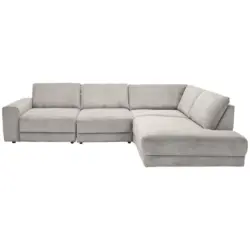 Ecksofa Niels Andersson in Feincord Hellgrau 316/242 cm