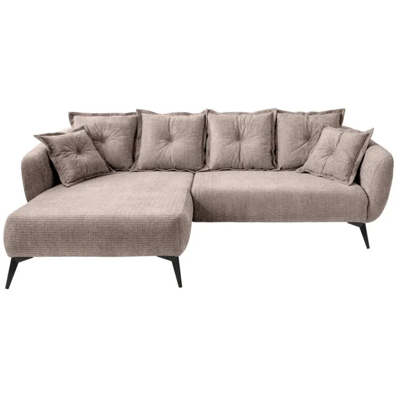 Ecksofa in Mikrofaser Beige 162/277 cm