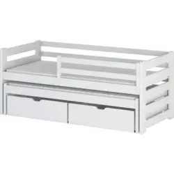 Ausziehbett 90/200 cm in Wei&szlig;