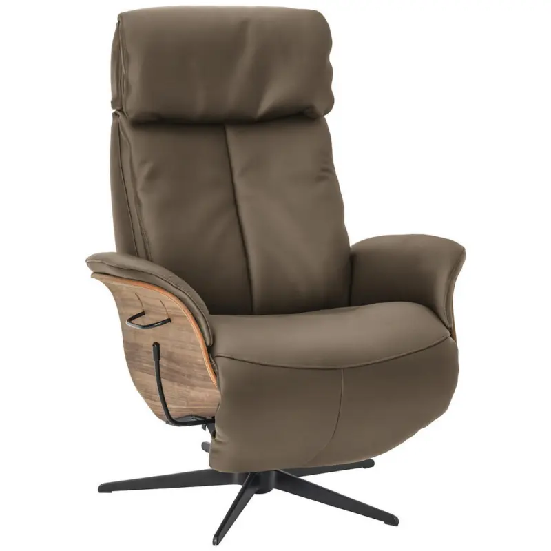 Relaxsessel in Leder Beige