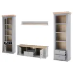 XXXLutz Lauterach - Ihr M&ouml;belhaus bei Bregenz Wohnwand 4-teilig in Eichefarben, Hellgrau 317/201/44 cm