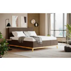 Polsterbett Lattenrost, Bettkasten, Matratzen Taupe 180/200 cm