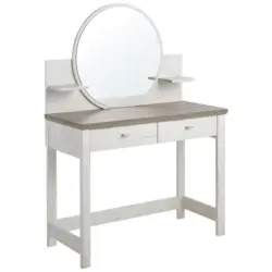 Schminktisch in Grau, Wei&szlig;