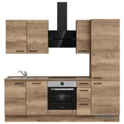 K&uuml;chenleerblock 240 cm in Eiche dunkel