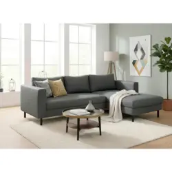 Eckschlafsofa in Cord Anthrazit