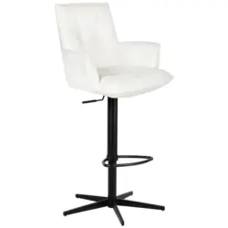 Barhocker in Creme, Schwarz