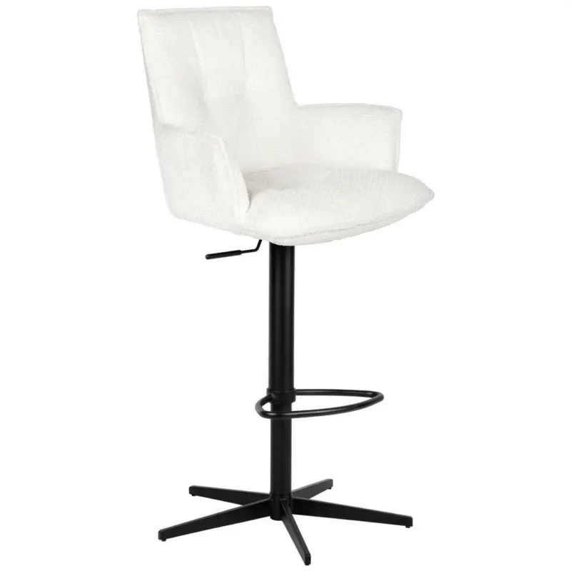 Barhocker in Creme, Schwarz