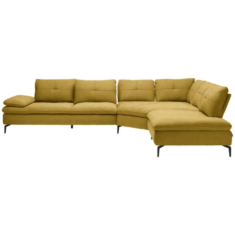 Ecksofa in Flachgewebe Hellgr&uuml;n 344/271 cm