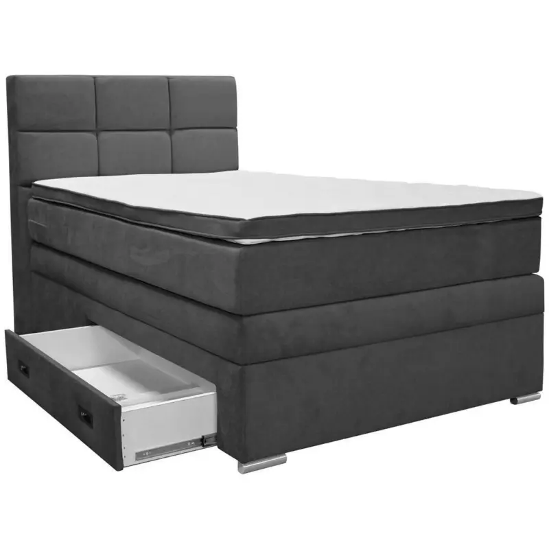 Boxspringbett 140/200 cm in Anthrazit