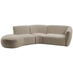 Ecksofa in Mikrofaser Taupe 182/276 cm