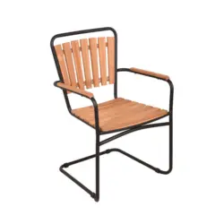 Gartenstuhl in Holz, Metall Braun, Schwarz