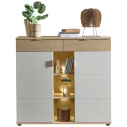 Highboard Eichefarben, Kaschmir 128/119/38 cm