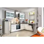 XXXLutz Lauterach - Ihr M&ouml;belhaus bei Bregenz Eckk&uuml;che 305/185 cm in Wei&szlig; Hochglanz, Eiche grau