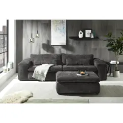 Hocker in Textil Schwarz