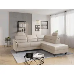 Ecksofa Palmera V in Mikrofaser Beige 236/212 cm