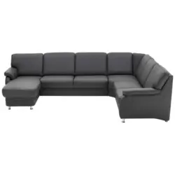 Wohnlandschaft in Echtleder Anthrazit