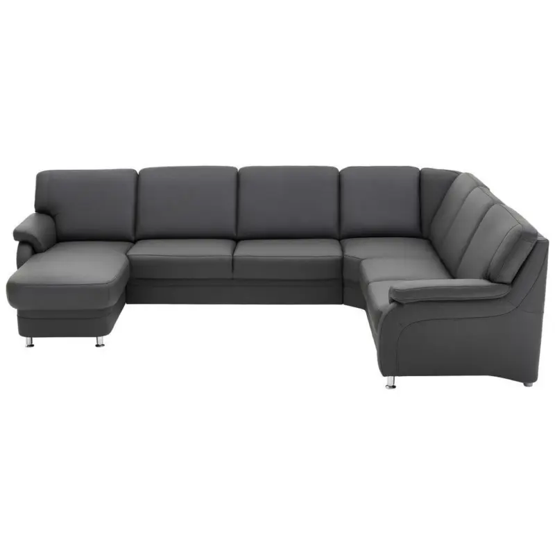 Wohnlandschaft in Echtleder Anthrazit