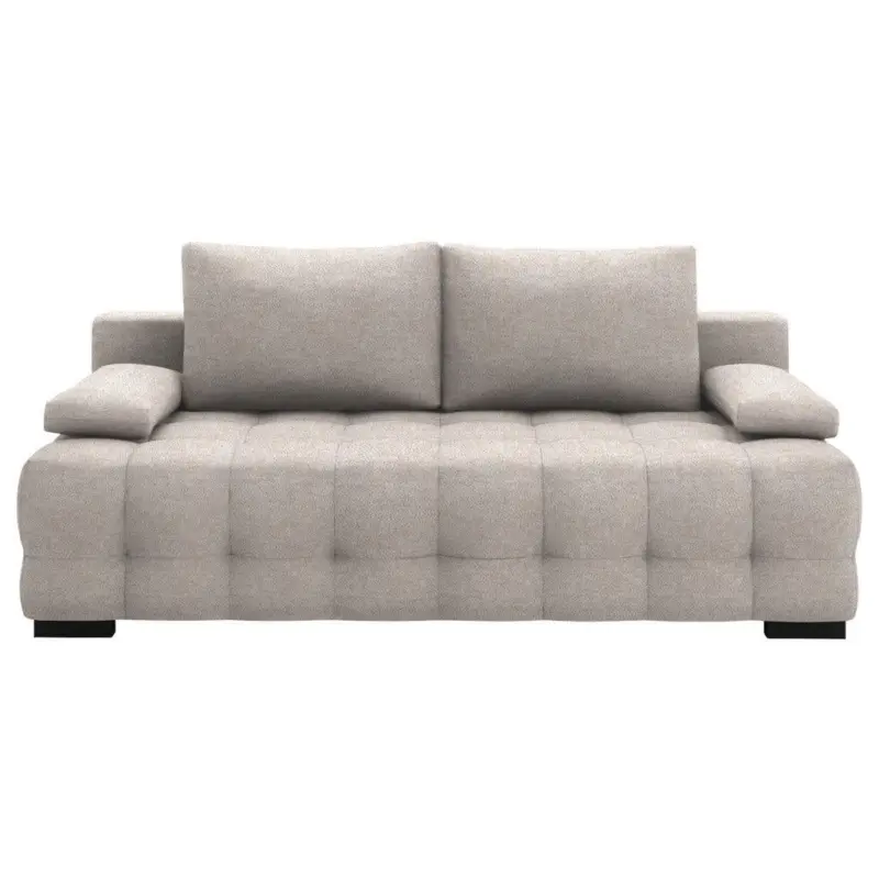 Schlafsofa in Chenille, Pl&uuml;sch Greige