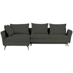 Ecksofa in Webstoff Dunkelgr&uuml;n 182/280 cm