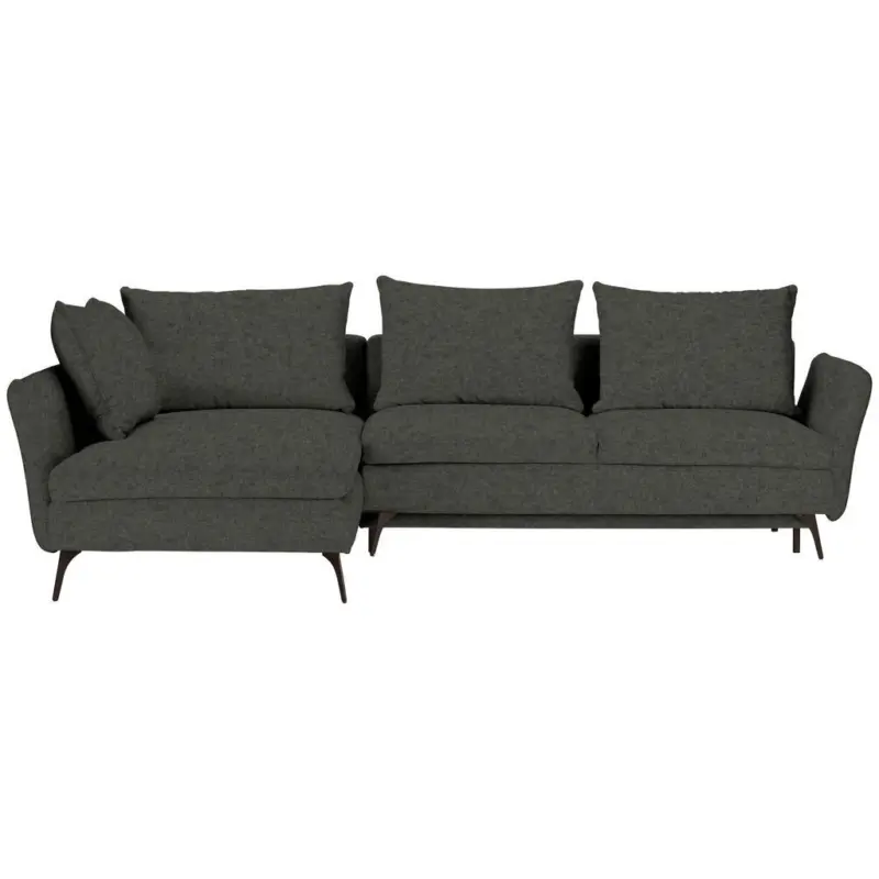 Ecksofa in Webstoff Dunkelgr&uuml;n 182/280 cm