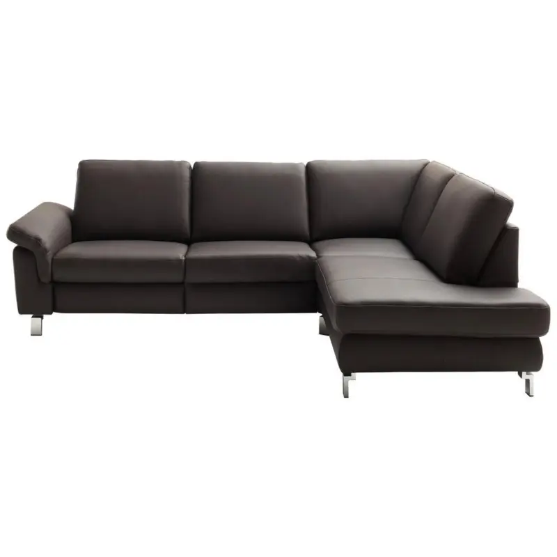 Ecksofa in Echtleder Braun 271/200 cm