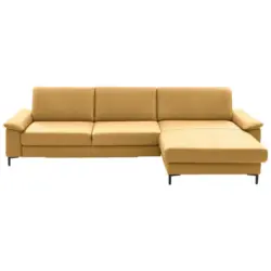 Ecksofa in Echtleder Gelb 334/176 cm