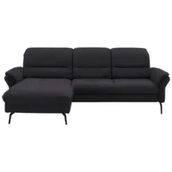 Ecksofa in Flachgewebe Anthrazit 181/260 cm