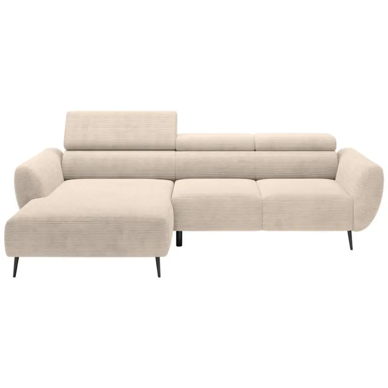Ecksofa in Cord Taupe 174/277 cm