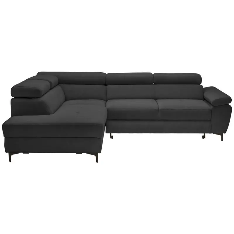 Ecksofa Combo in Flachgewebe Graphitfarben 206/266 cm