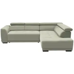 Ecksofa in Chenille Creme 284/205 cm