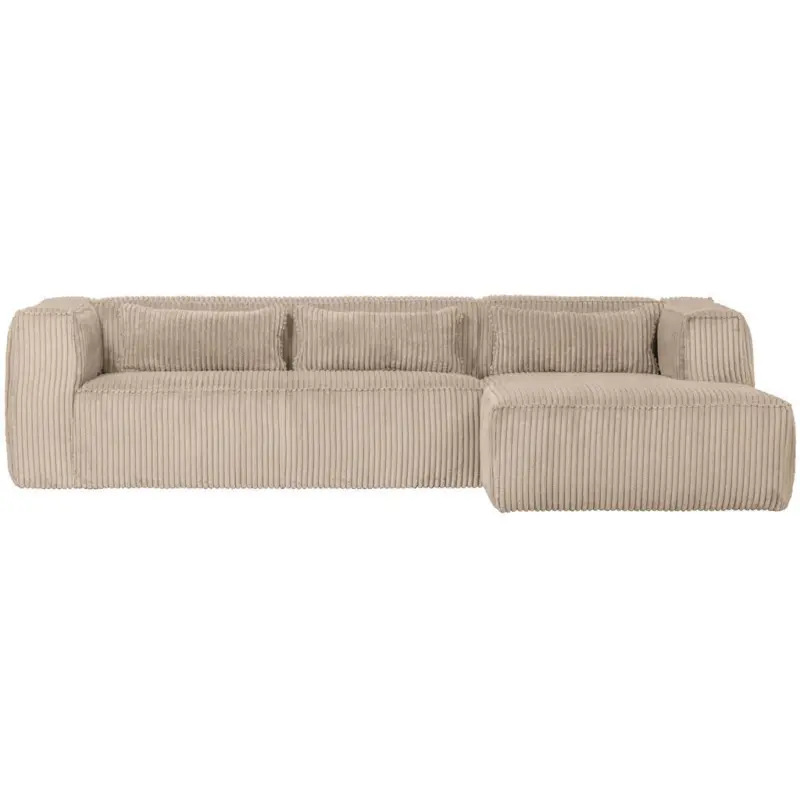 Ecksofa Bean in gerippt Sandfarben 305/175 cm