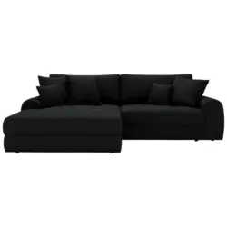 Ecksofa Lorson in Struktur Schwarz