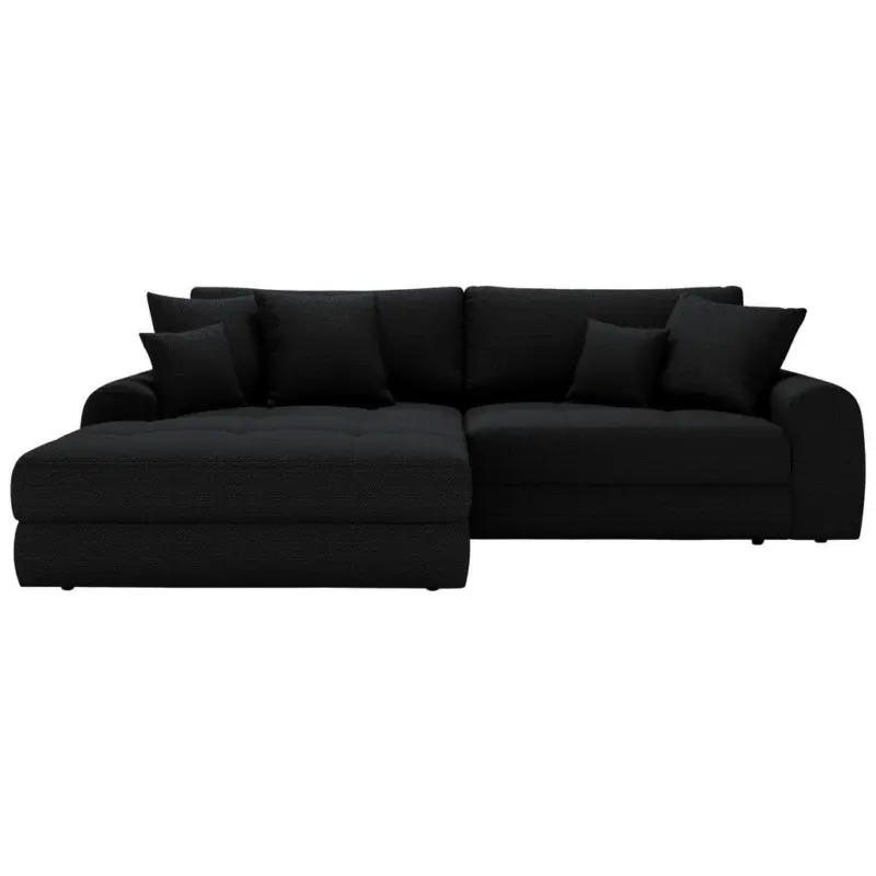 Ecksofa Lorson in Struktur Schwarz