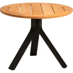 Gartenbeistelltisch 55/55/43 cm Holz, Metall rund