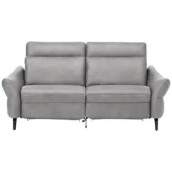 2-Sitzer-Sofa in Echtleder Grau