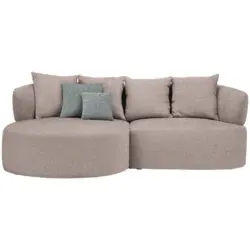 Ecksofa in Flachgewebe Hellbraun 166/235 cm