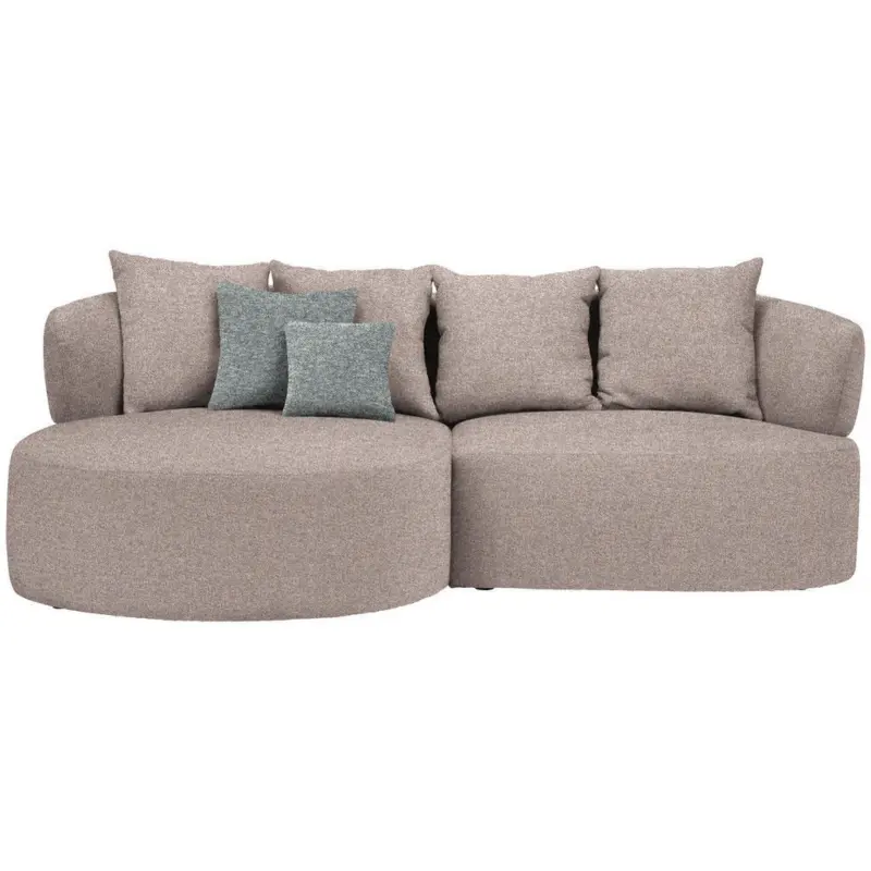 Ecksofa in Flachgewebe Hellbraun 166/235 cm