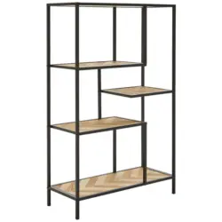 Regal 76/121/32 cm Naturfarben, Schwarz