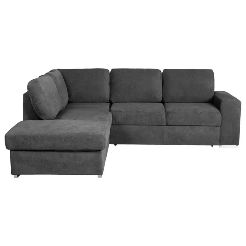 Ecksofa in Mikrofaser Dunkelgrau 213/248 cm