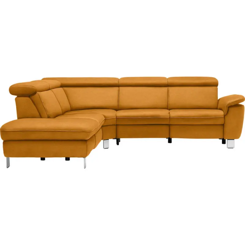Ecksofa in Flachgewebe, Mikrofaser Orange 239/271 cm