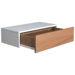 Nachtk&auml;stchen in Wei&szlig;, Eichefarben